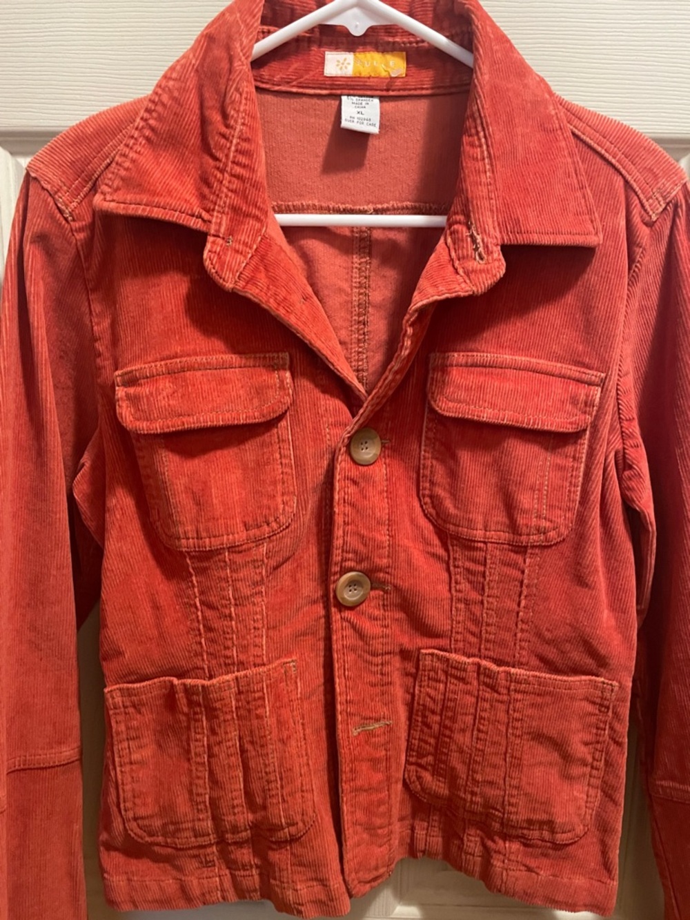 KULE Corduroy Shirt Jacket in Burnt Orange